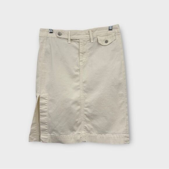 7 For All Mankind A-Line Above Knee Skirt in Bone Women’s Size 26 - Picture 5 of 9